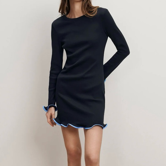 Veronica Beard Dresses & Skirts - NWT Veronica Beard Baranova Ruffle-Trim Mini Dress in Navy